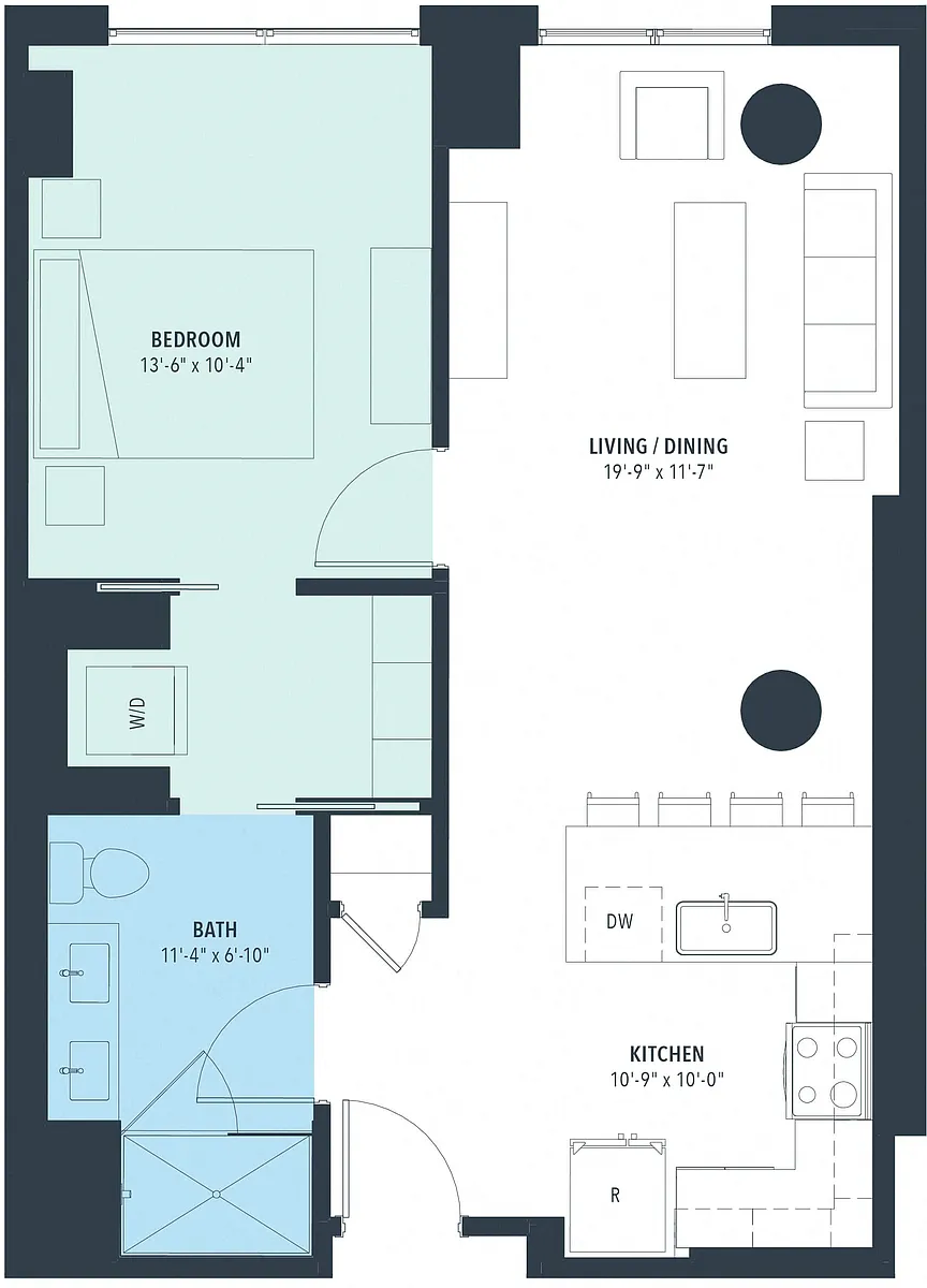 Floor plan 1 Bed/1 Bath-a10g