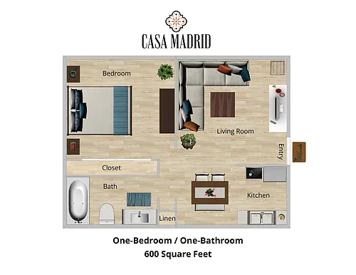Floor plan 1Br/1Ba