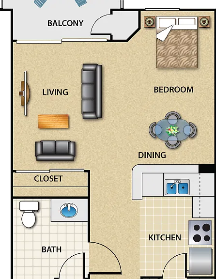 Plan A Studio Floorplan Diagram