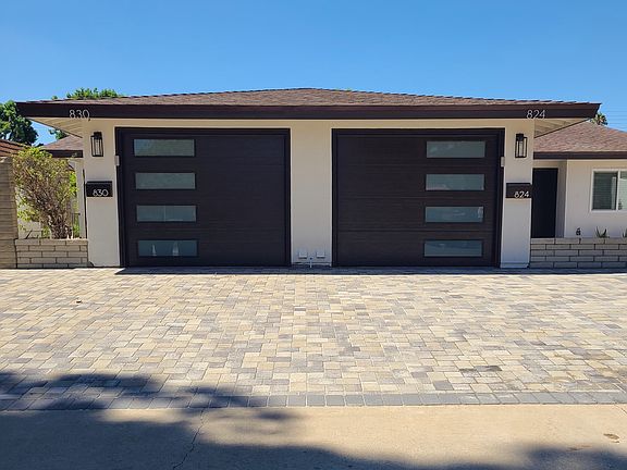 Brick paver driveaway ~1 car garage on the left