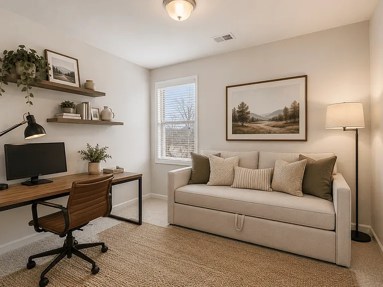 Flexible guest room ideal for a home office, lounge space, or additional bedroom.