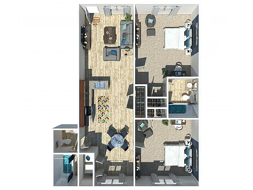 Floor plan 2 Bedroom 2 Bath