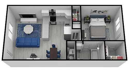 Floor plan II 1 Bed 1 Bath A