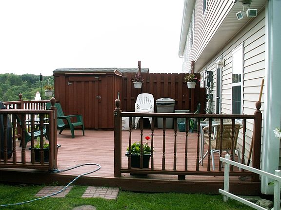 Large deck with shed