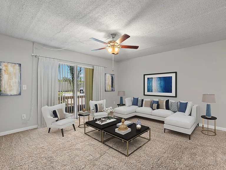 Large Living Room with Patio Access