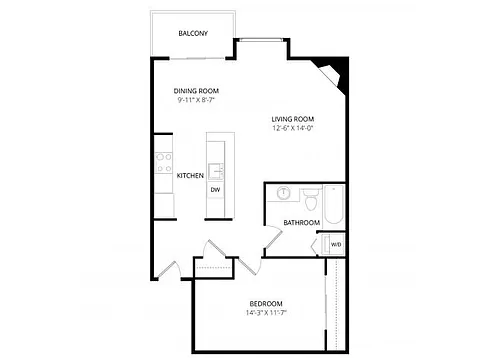 Floor plan 1 Bedroom