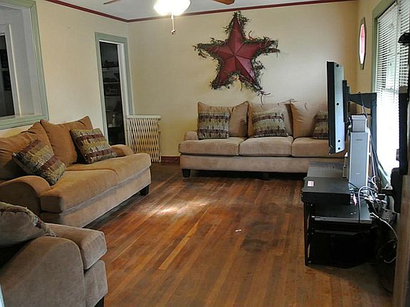 Living room with original hardwood floors