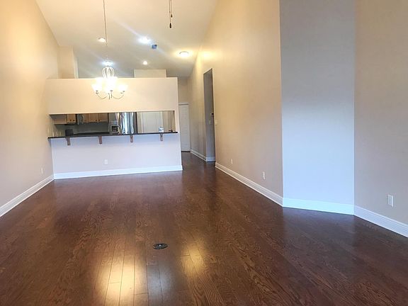 Living area looking into the kitchen