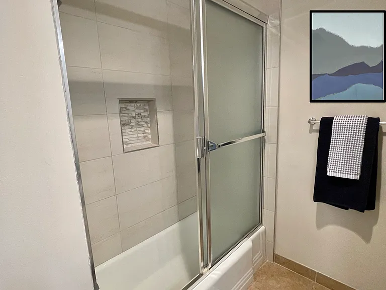 Secondary Bath with remodeled tub shower combo