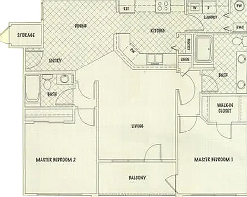 Floor plan 2 Bed 2 Bath