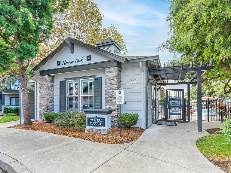 Our Harvest Park leasing office is located right next to the pool deck