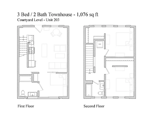 Floor plan Townhouse Courtyard 202 available
