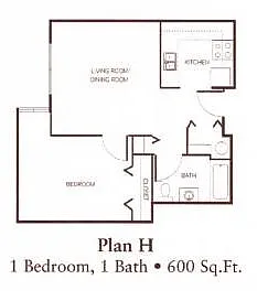 Floor plan One-Bedroom