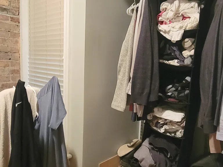 Bedroom window and closet