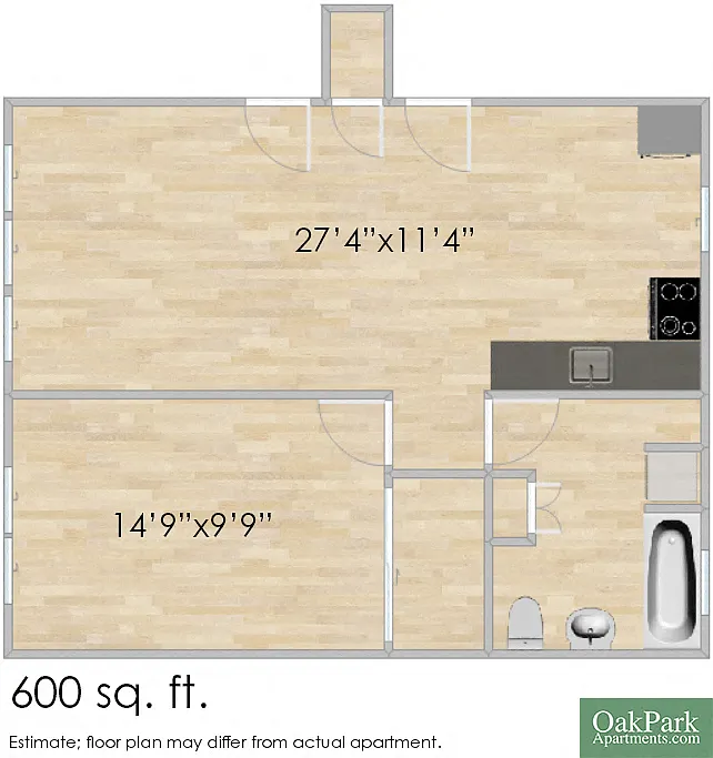 Floor plan 1 Bedroom