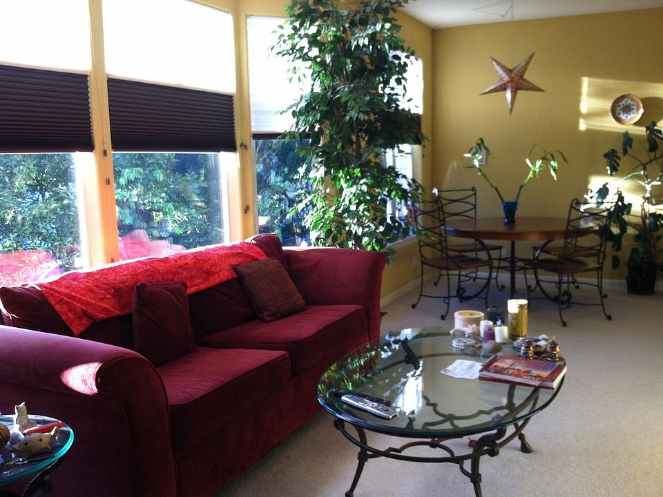 Living room with large bay windows