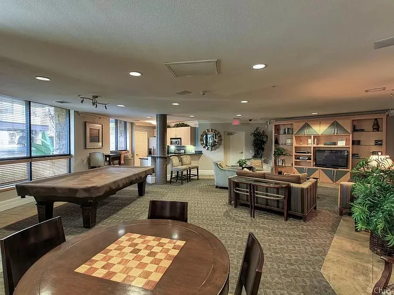 Community room also includes a full kitchen.