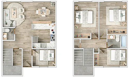 Floor plan 4 Bedroom & 1.5 Bathroom