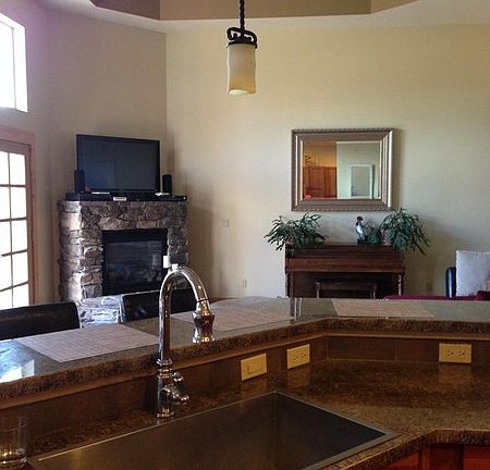 VIEW FROM KITCHEN TO GREAT ROOM