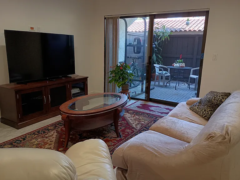 Living room & patio.