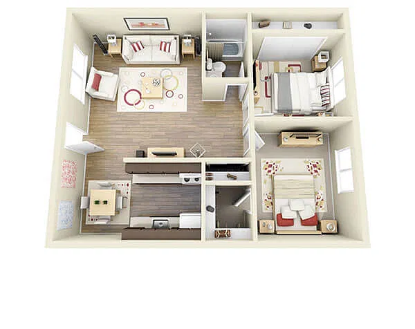 Floor plan 2 X 1