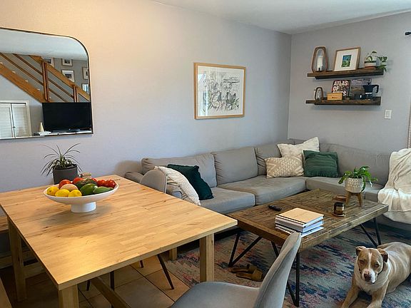 Open layout living/dining room
