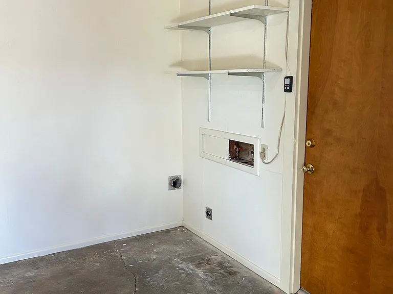 Garage with washer and dryer connections