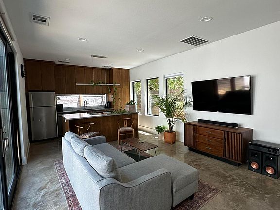 Spacious living room and kitchen