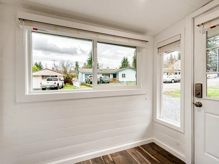Mudroom on the side of the house