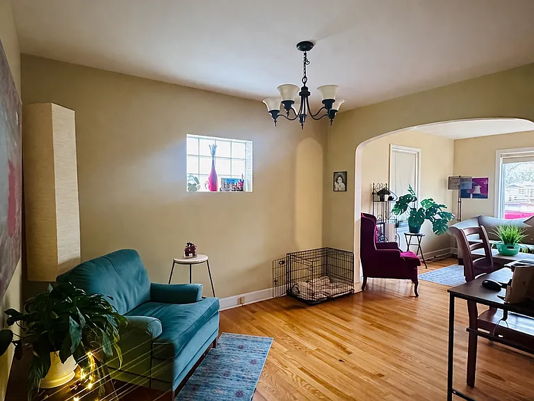 Formal dining room currently being used as an office.