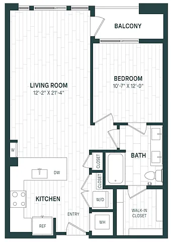 Floor plan 1 Bed/1 Bath-A11