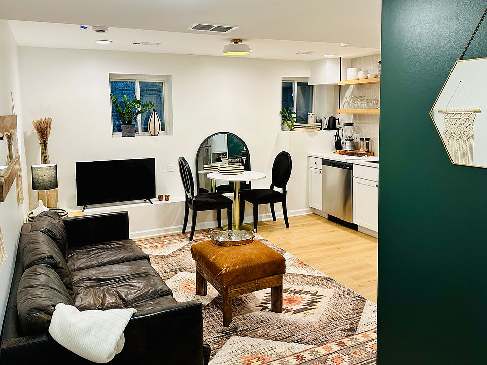 View when you walk in the apartment. It's an open concept living space.