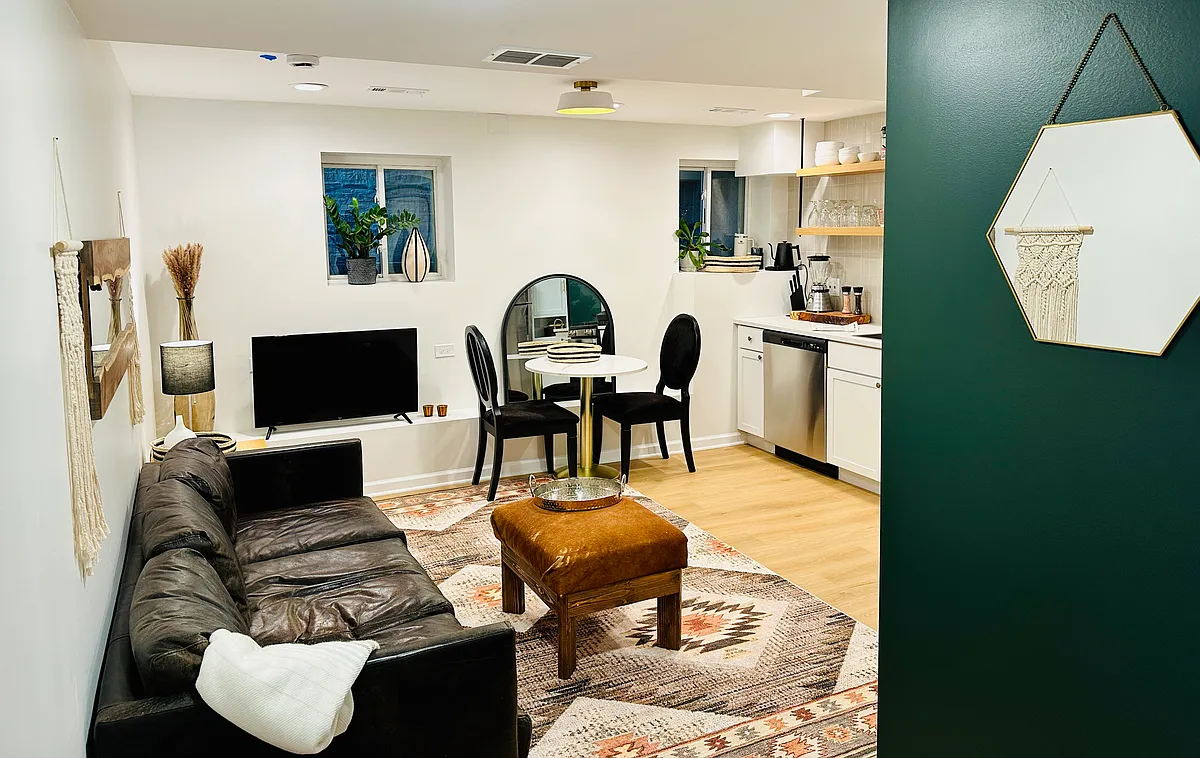 View when you walk in the apartment. It's an open concept living space. - 3250 W Belle Plaine Ave #3