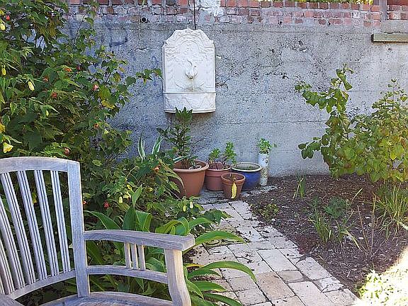 Lower garden with fountain