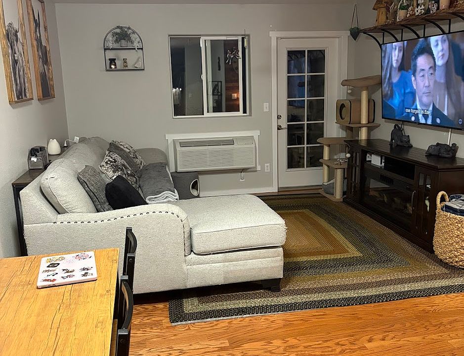 living room looking at the balcony