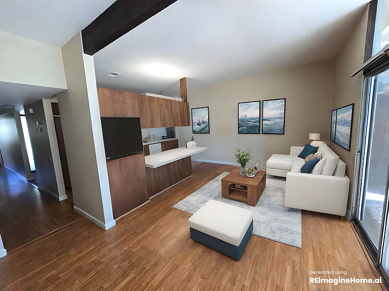 This unit is unfurnished. The photos are staged.