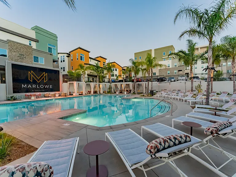 Luxurious Resort-Style Pool Area Featuring 200 Inch Jumbotron Television