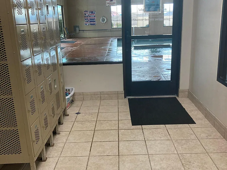 Entrance to indoor pool and hot tub.