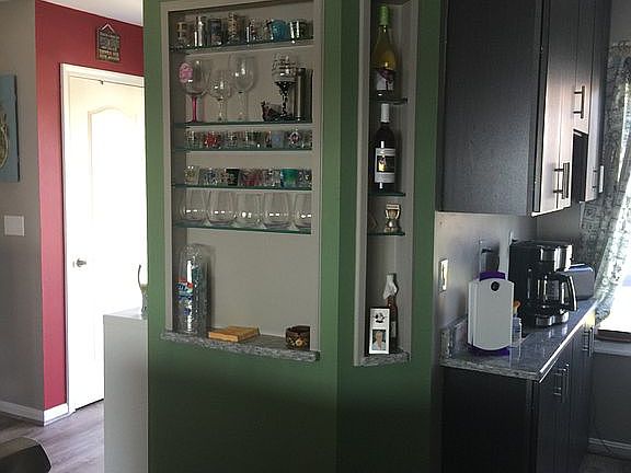 Built in bar shelves