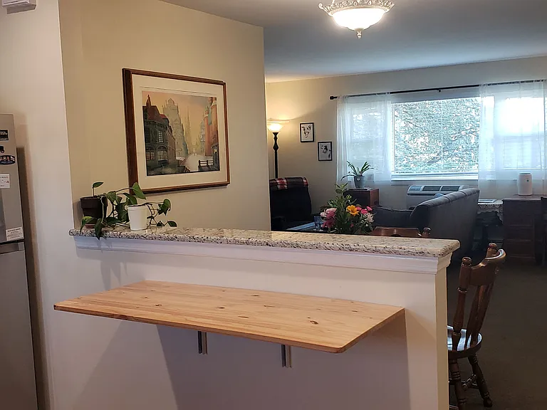 Kitchen open to dining area & living room