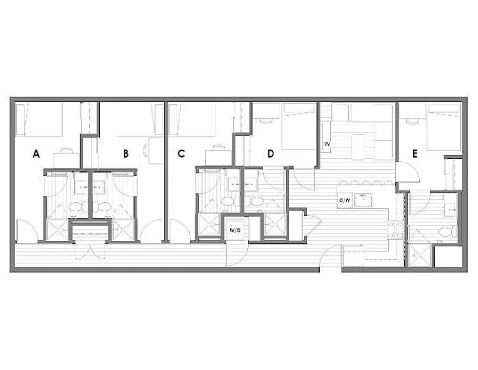 Floor plan 5x5 Terrace Per Bed Pricing