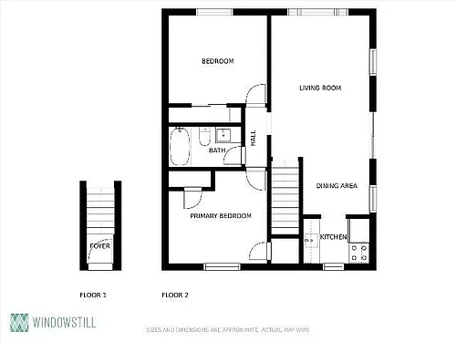 Floor plan Two Bedroom - Updated