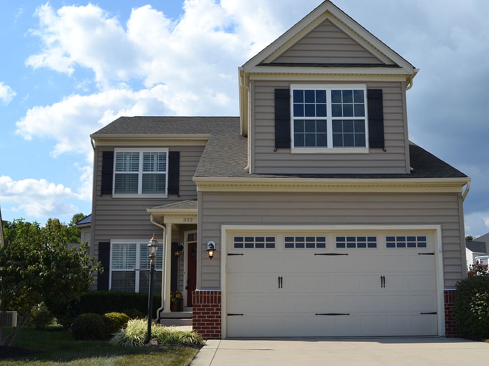 Front of house with a 2-car garage and a huge driveway that can accommodate up to 6 cars. There is also on-street parking for guests.