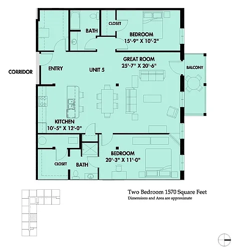 Floor plan 2 Bed D