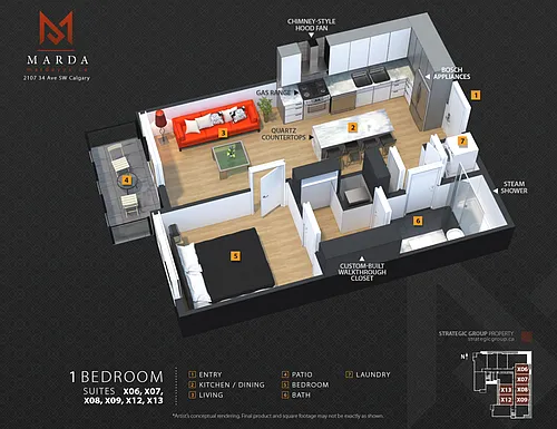Floor plan One Bedroom
