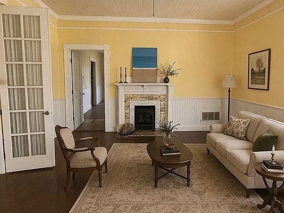 Virtually staged living room