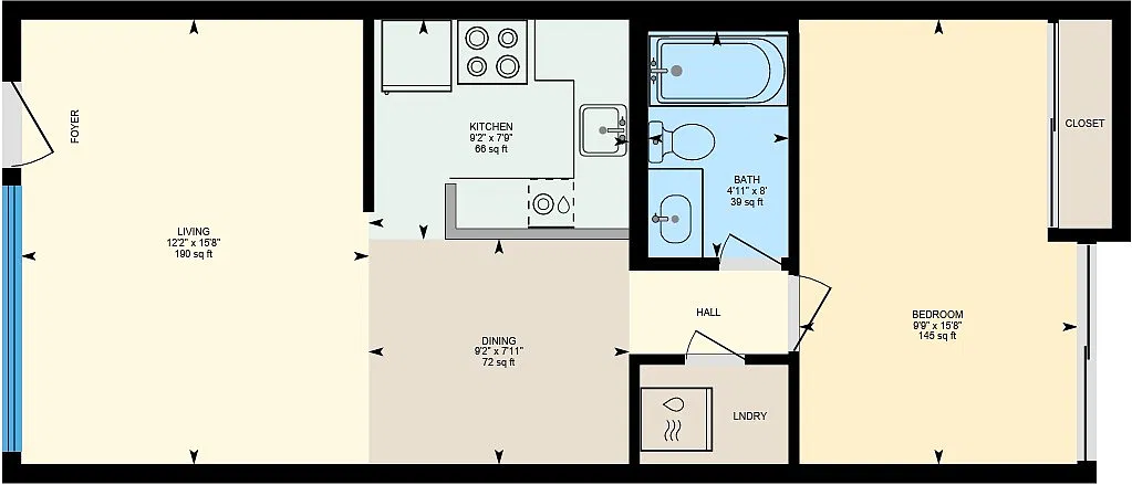 Floor plan One Bed