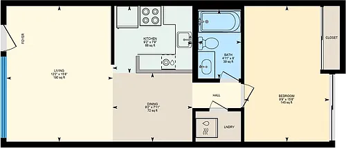 Floor plan One Bed
