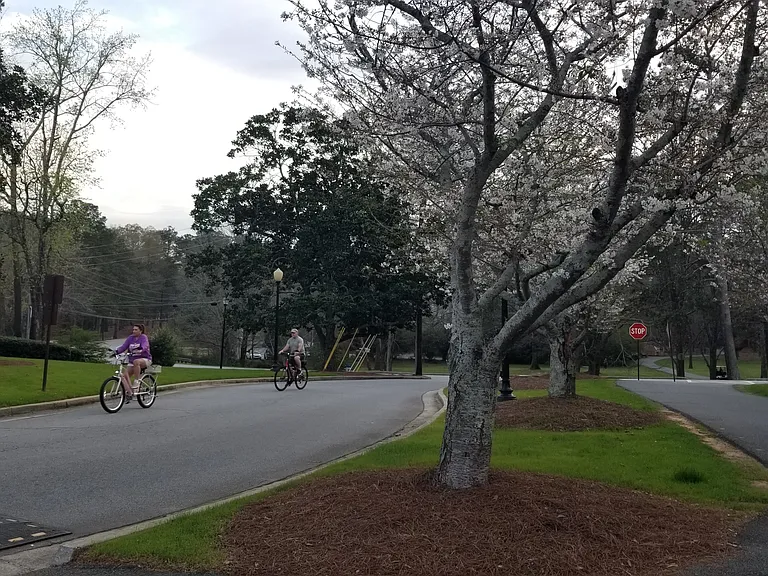 Biking on the paths and streets of Peachtree City