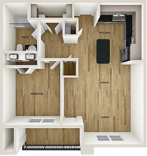 Floor plan 1 Bedroom A